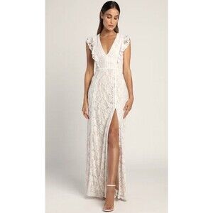 Elegant White Lace Wedding Dress